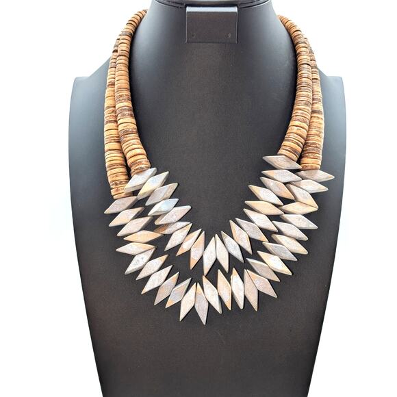Unbranded | Jewelry | Tribal Hand Made Wood Two Strand Chevron Design ...